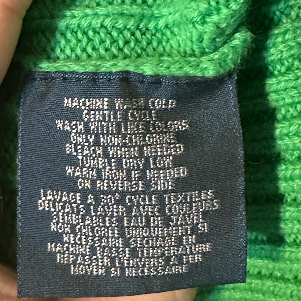 Polo Ralph Lauren Men’s XL Cable Knit Sweater Green 100% Cotton Crewneck - Picture 7 of 7